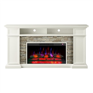 70" Extra-Wide Freestanding Electric Fireplace - White | Homesquare