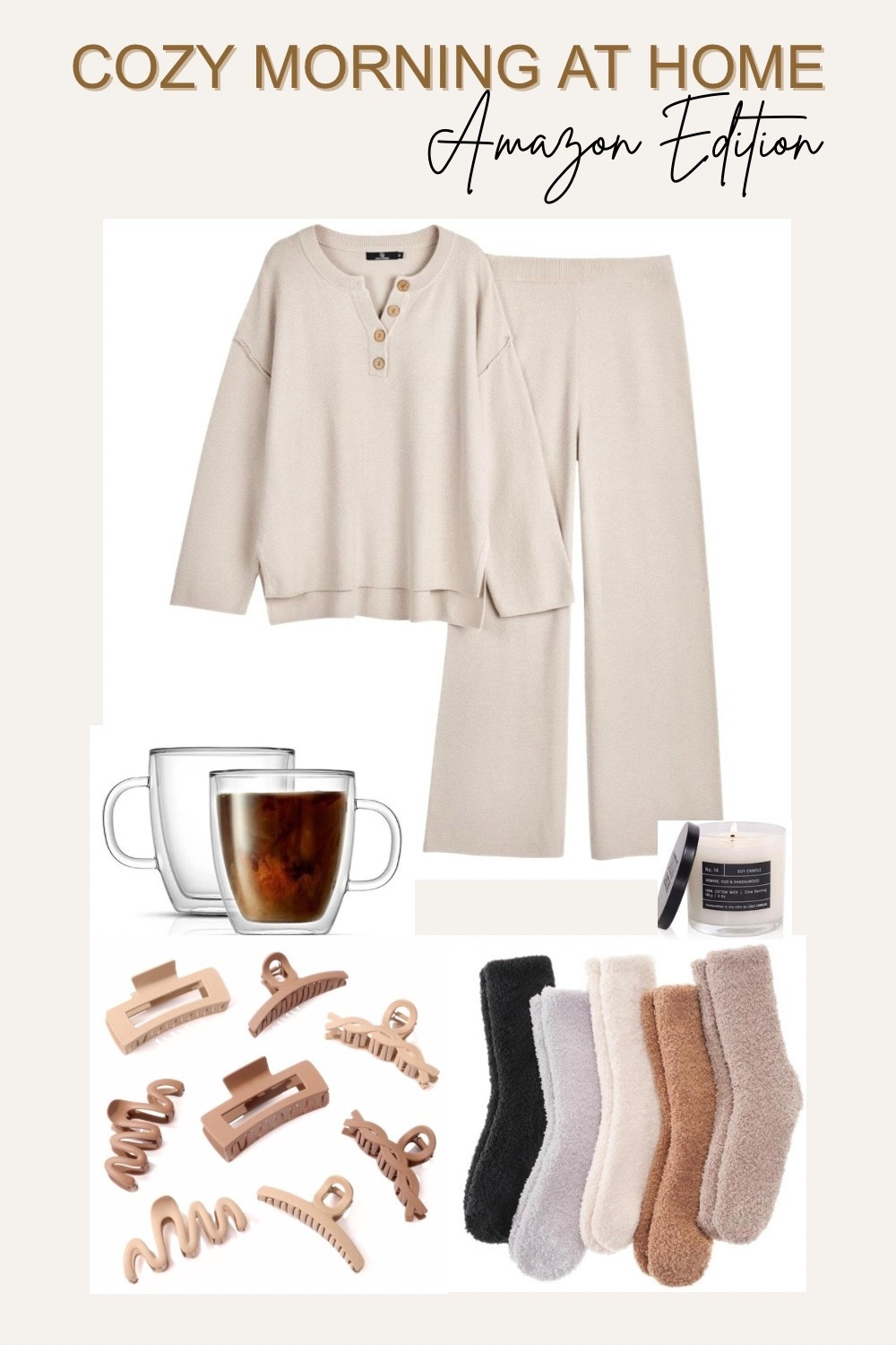 Cozy morning at home, Amazon edition 🤍
Soft neutral loungewear, warm coffee in double-wall mugs, cozy socks, and the little details that make slow mornings feel extra special. This is your sign to romanticize your mornings ✨☕️ #cozymorning #amazonfinds #cozyathome #neutralstyle #loungewearstyle #amazonfavorites
#cozyaesthetic #slowmorning
#athomevibes #wintercozy


#LTKGiftGuide #LTKmorningroutine #LTKFindsUnder50