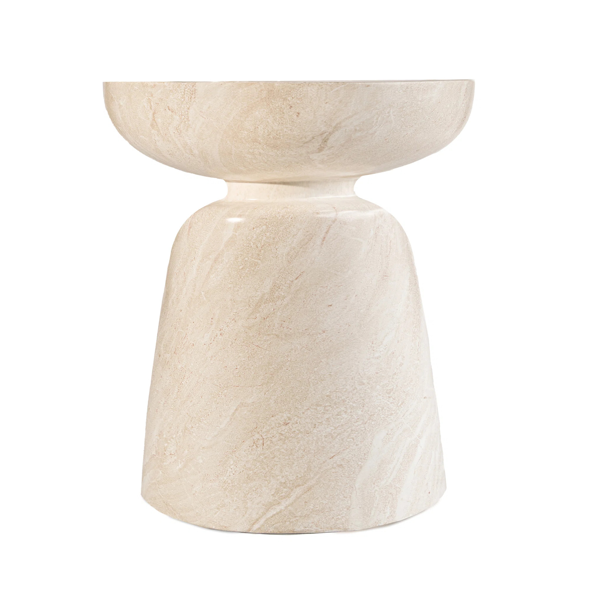 Outdoor Faux Stone Goblet Side Table | Joss & Main