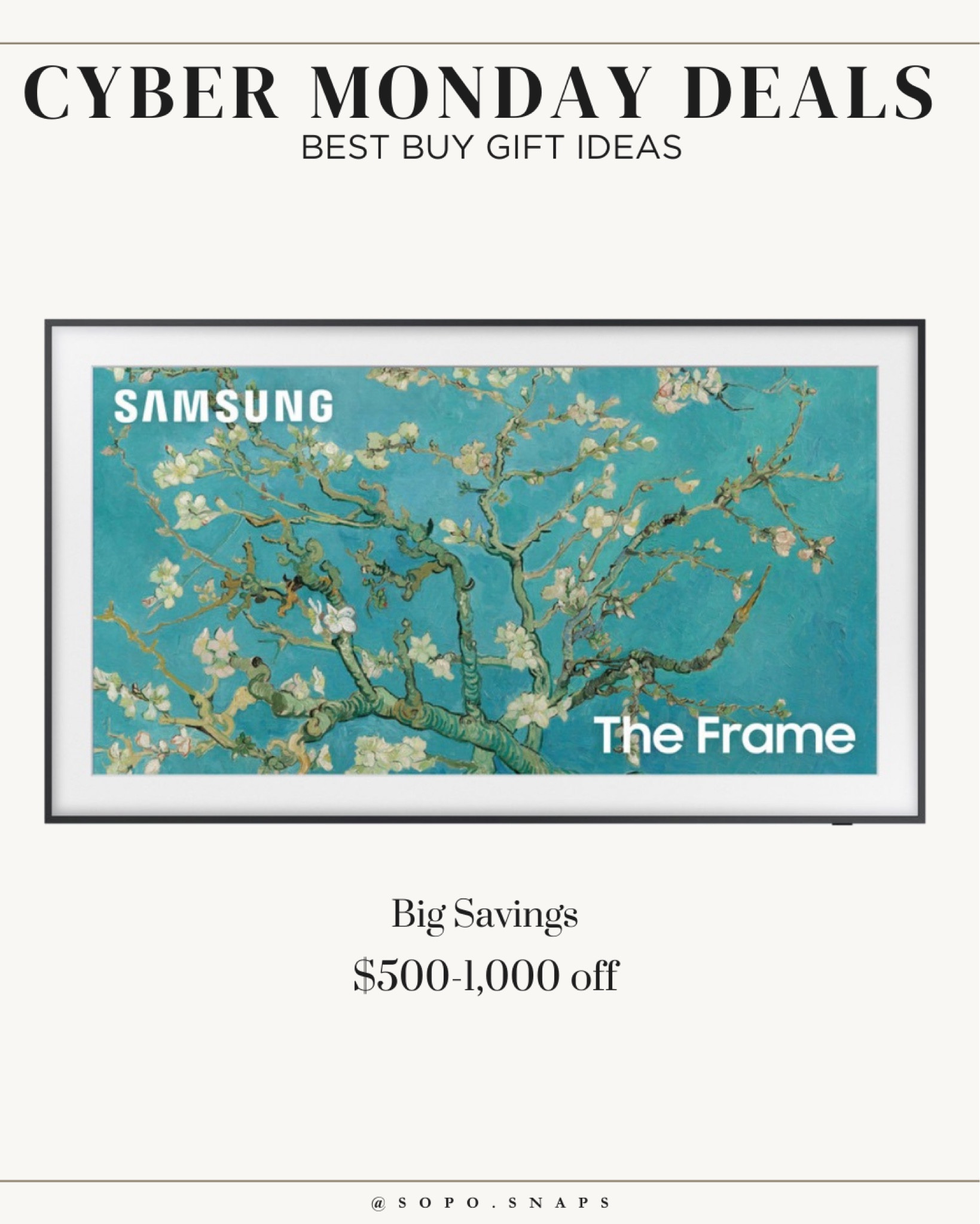BEST BUY Samsung The FRAME TV SALE! Cyber DEALS! $500-1,000 OFF!

#LTKsalealert #LTKGiftGuide #LTKCyberWeek