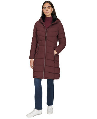 Calvin Klein Women's Hooded Puffer Coat - Macy's | Macy's