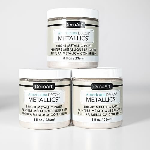 DecoArt Americana Decor Metallics Paint – Pearl, 3 Pack (8 fl oz) – DIY Metallic Paints for Furniture, Home Décor & Craft Projects | Amazon (US)