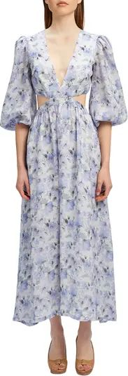 Alston Floral Cutout Plunge Neck Maxi Dress Long Sleeve Spring Dress With Sleeves Maxi Dress Outfit | Nordstrom