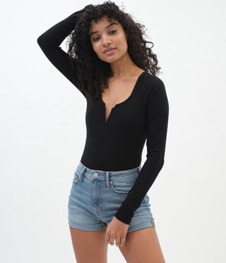Long Sleeve V-Wire Bodysuit*** | Aeropostale