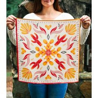 Cactus Symmetry Silk Scarf Warm| Desert Colors Hair Scarf, Unique Succulent Gifts For Mom From Daughter | Etsy (US)