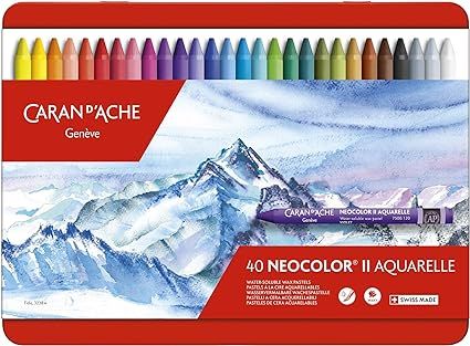 Caran d'Ache Classic Neocolor II AQUARELLE Water-Soluble Pastels, 40 Colors | Amazon (US)