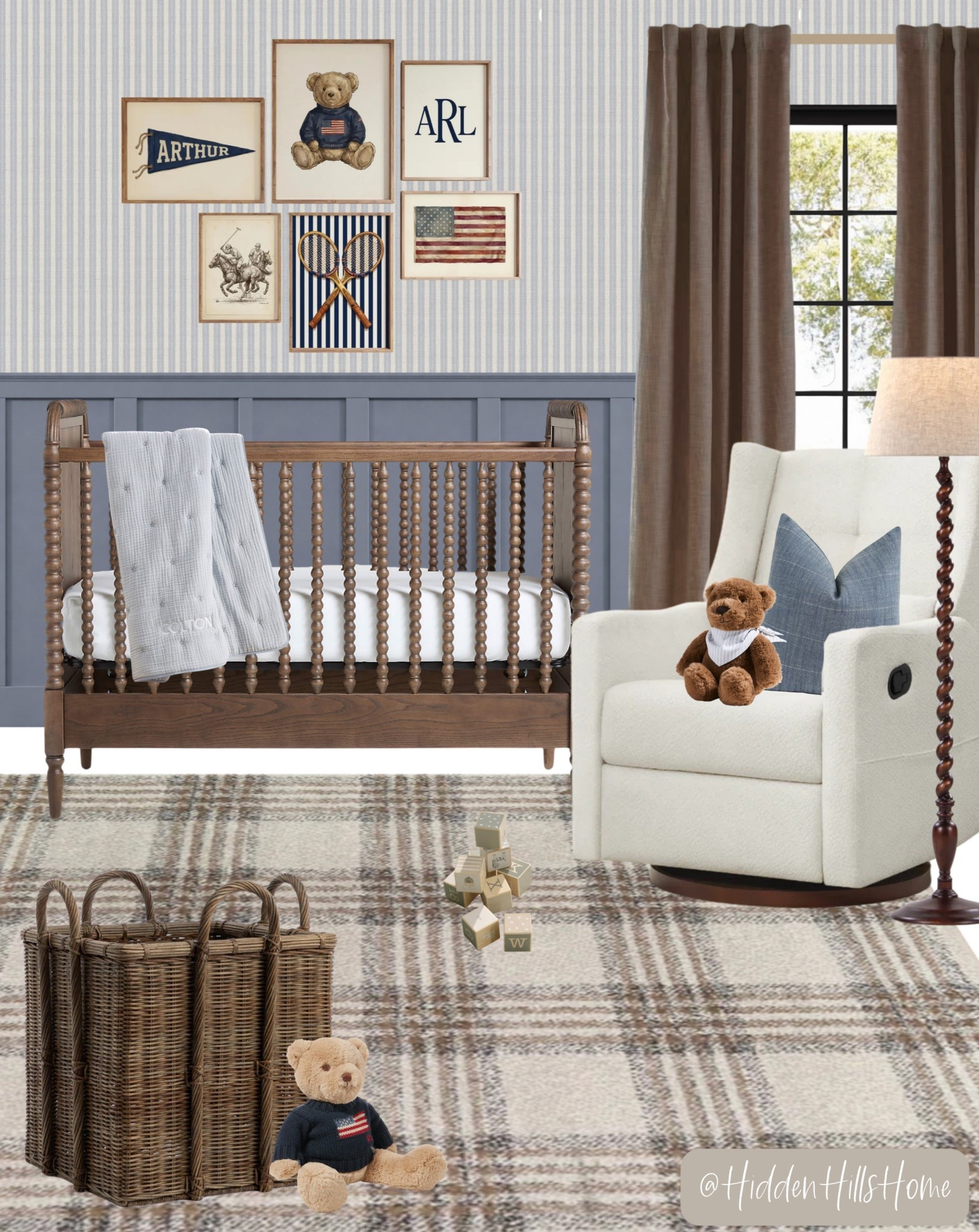 Nursery decor, nursery mood board, nursery design, baby room, baby boys nursery, polo Ralph Lauren themed nursery, glider, crib, nursery design 

#LTKHome #LTKBaby #LTKSaleAlert