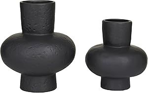 CosmoLiving by Cosmopolitan Ceramic Gourd Style Vase, Set of 2 11", 9"H, Black | Amazon (US)