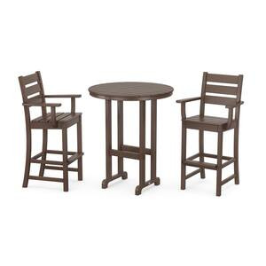 Grant Park Mahogany 3-Piece HDPE Plastic Farmhouse Bar Set | The Home Depot