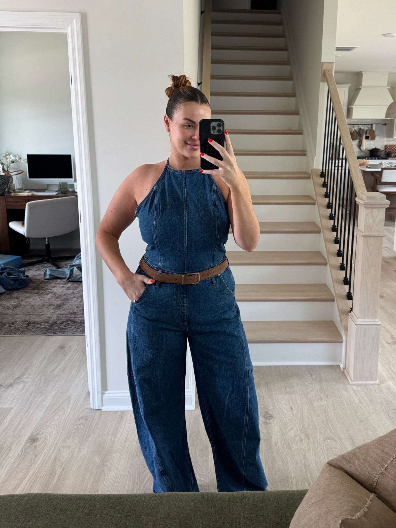 Abercrombie denim sale! Code AFKELSEYB.
Wearing Large tall in this barrel denim jumpsuit 🤍 

#LTKSaleAlert #LTKMidsize