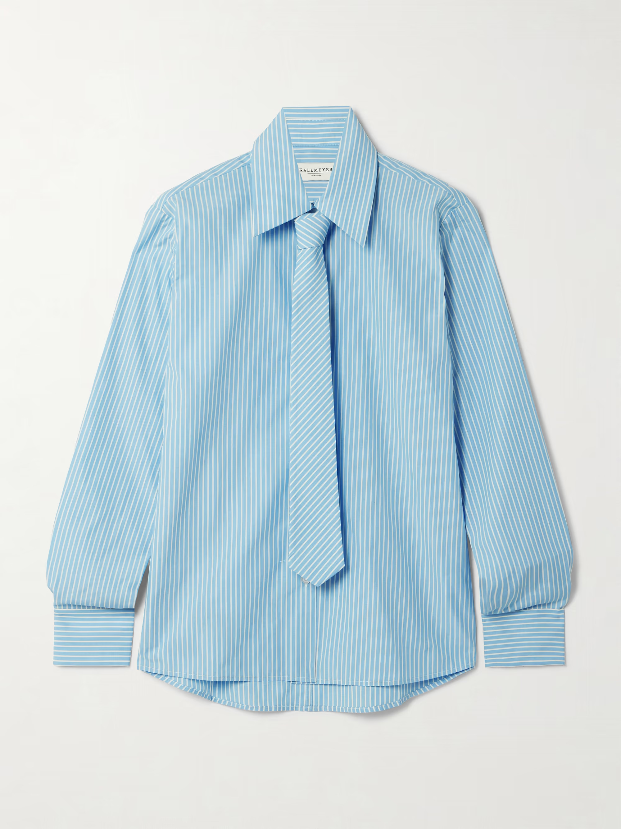Billie tie-detailed striped cotton-poplin shirt | NET-A-PORTER (US)