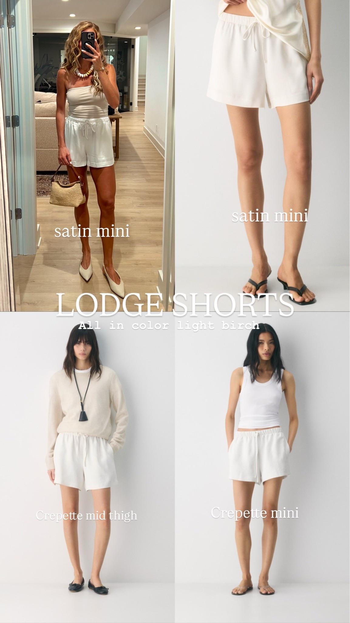 Lodge shorts from @Aritzia    .  Im wearing my usual medium in the shorts (run tts but I always prefer my bottoms a tad looser) 

the satin shorts also come in a crepette material which is almost impossible to wrinkle! Will link those too. 


#LTKgrwm #LTKTall #LTKSeasonal