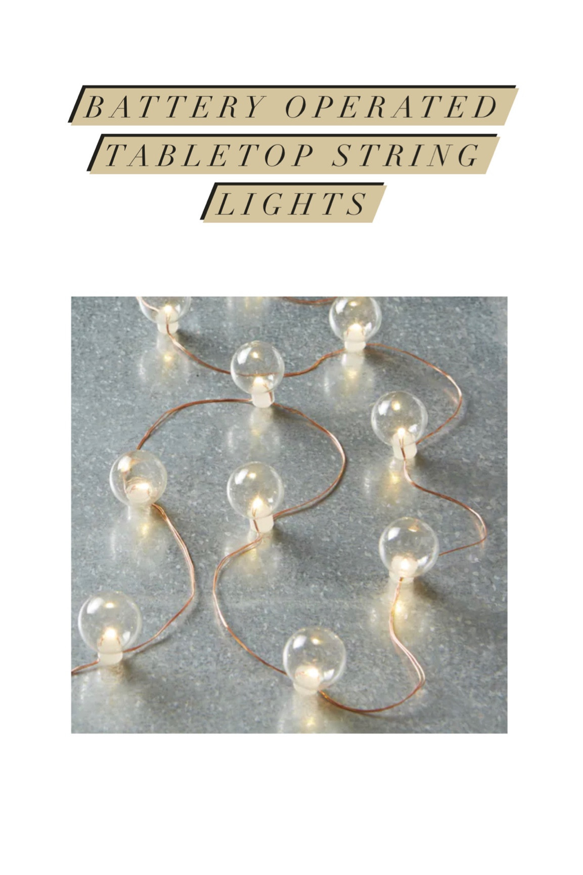 Battery operated glass globe string lights perfect for tabletop displays or bowl fillers #christmaslights