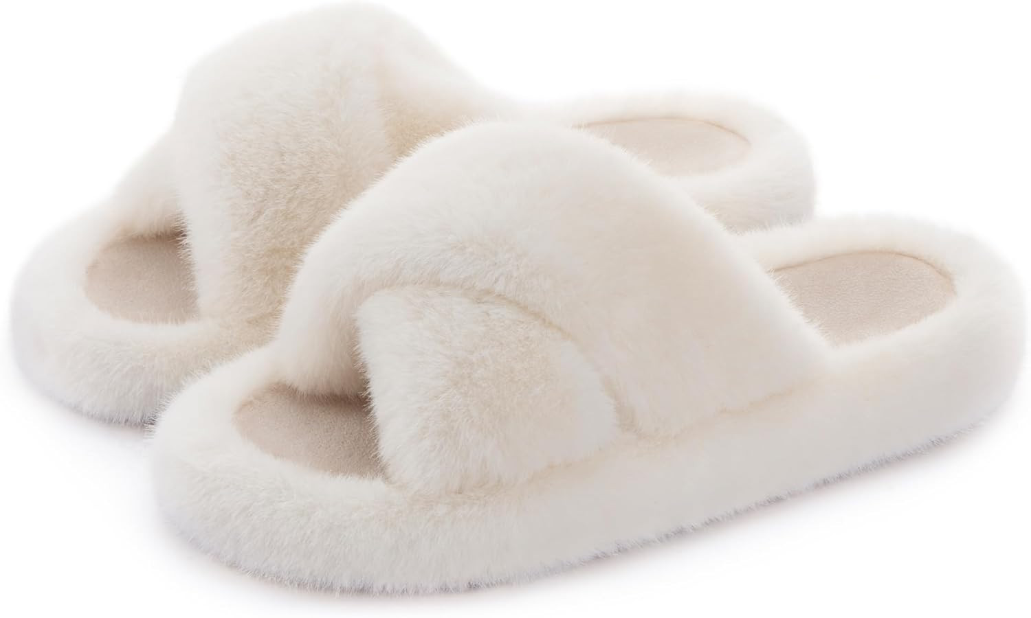 RockDove Womens Furrie Faux Fur Slide Slippers Arch Support Memory Foam Non Slip Indoor Outdoor W... | Amazon (US)