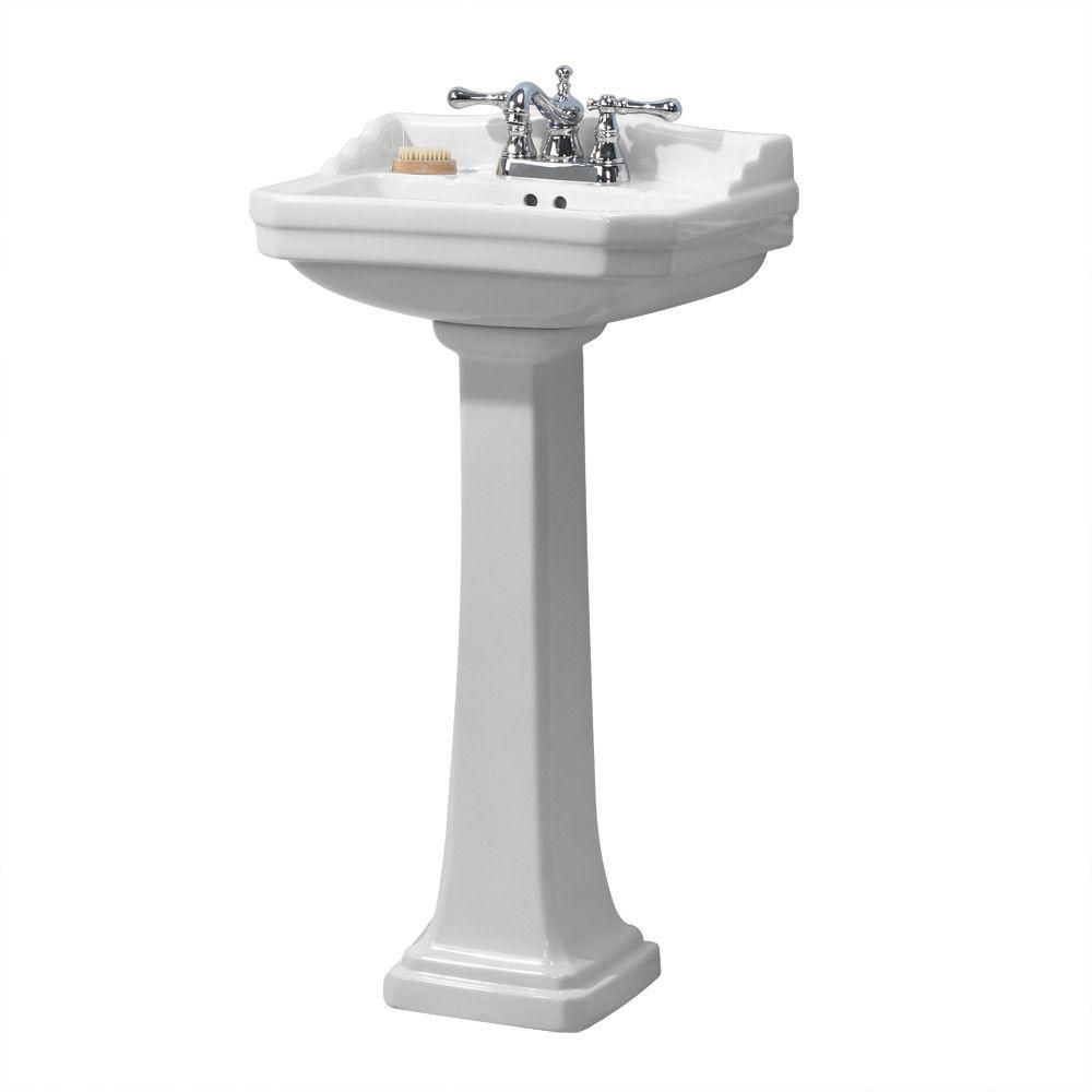 Series 1920 Pedestal Combo Bathroom Sink in White | The Home Depot