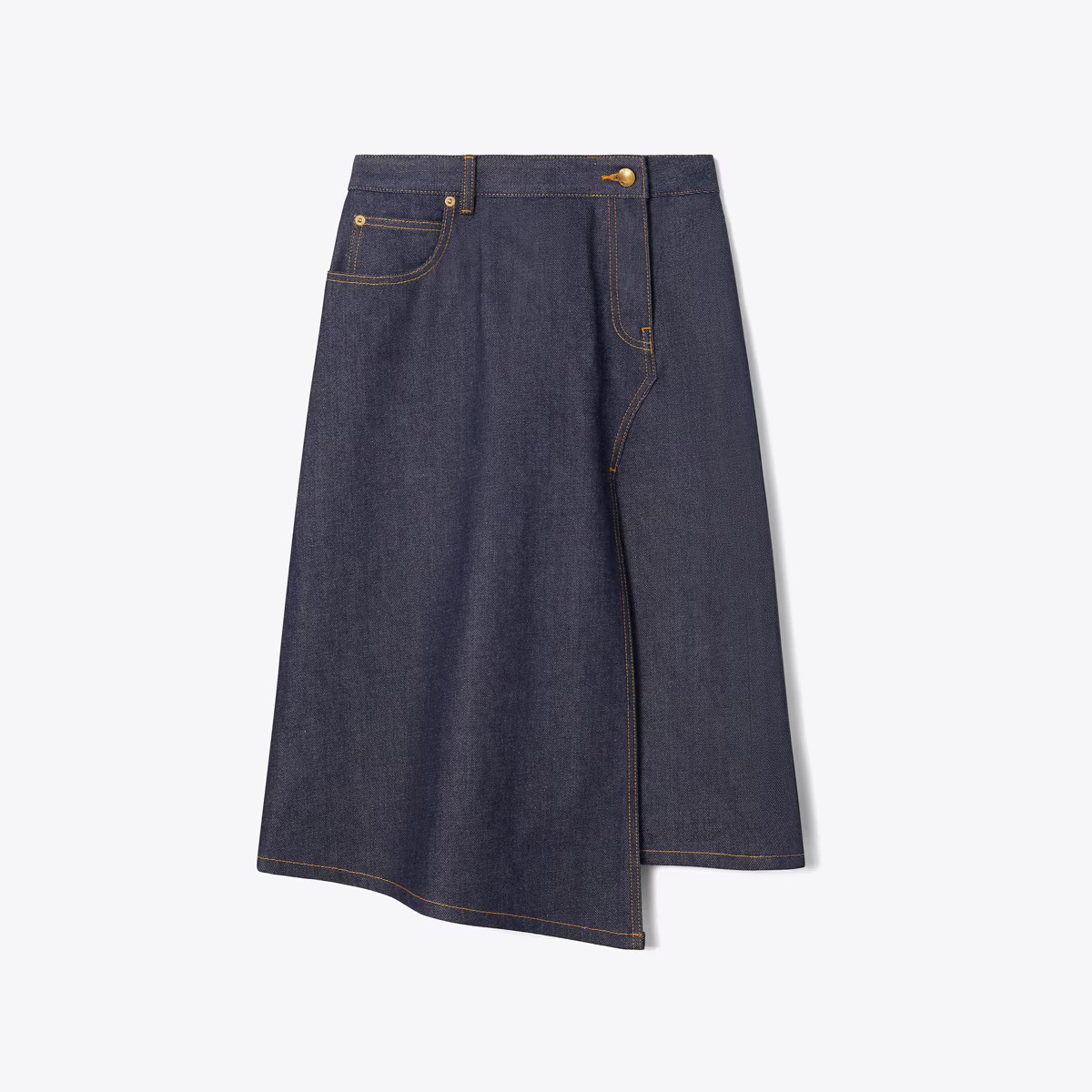 Cotton Denim Skirt: Women's Designer Bottoms | Tory Burch | Tory Burch (US)