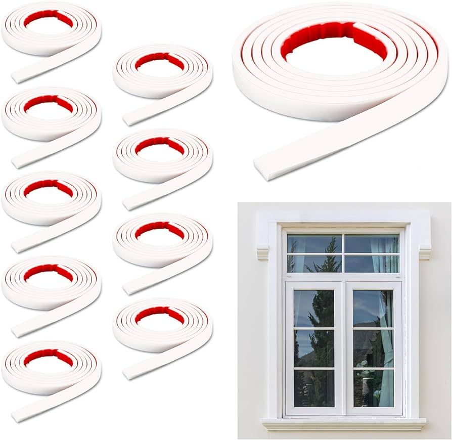 10pcs Window Grid Kit, 32.8ft White Window Grille Inserts Self-Adhesive Peel and Stick Molding Tr... | Amazon (US)