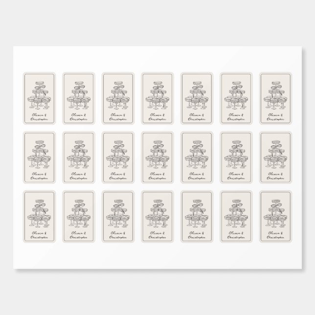 Engagement Party Favor Champagne Tower Sketch Matchboxes | Zazzle | Zazzle