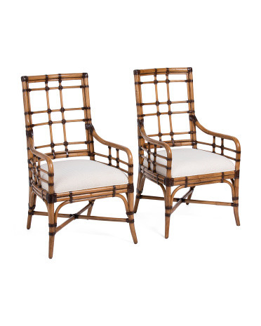 2pk Seaview Twin Palms Dining Arm Chairs | TJ Maxx