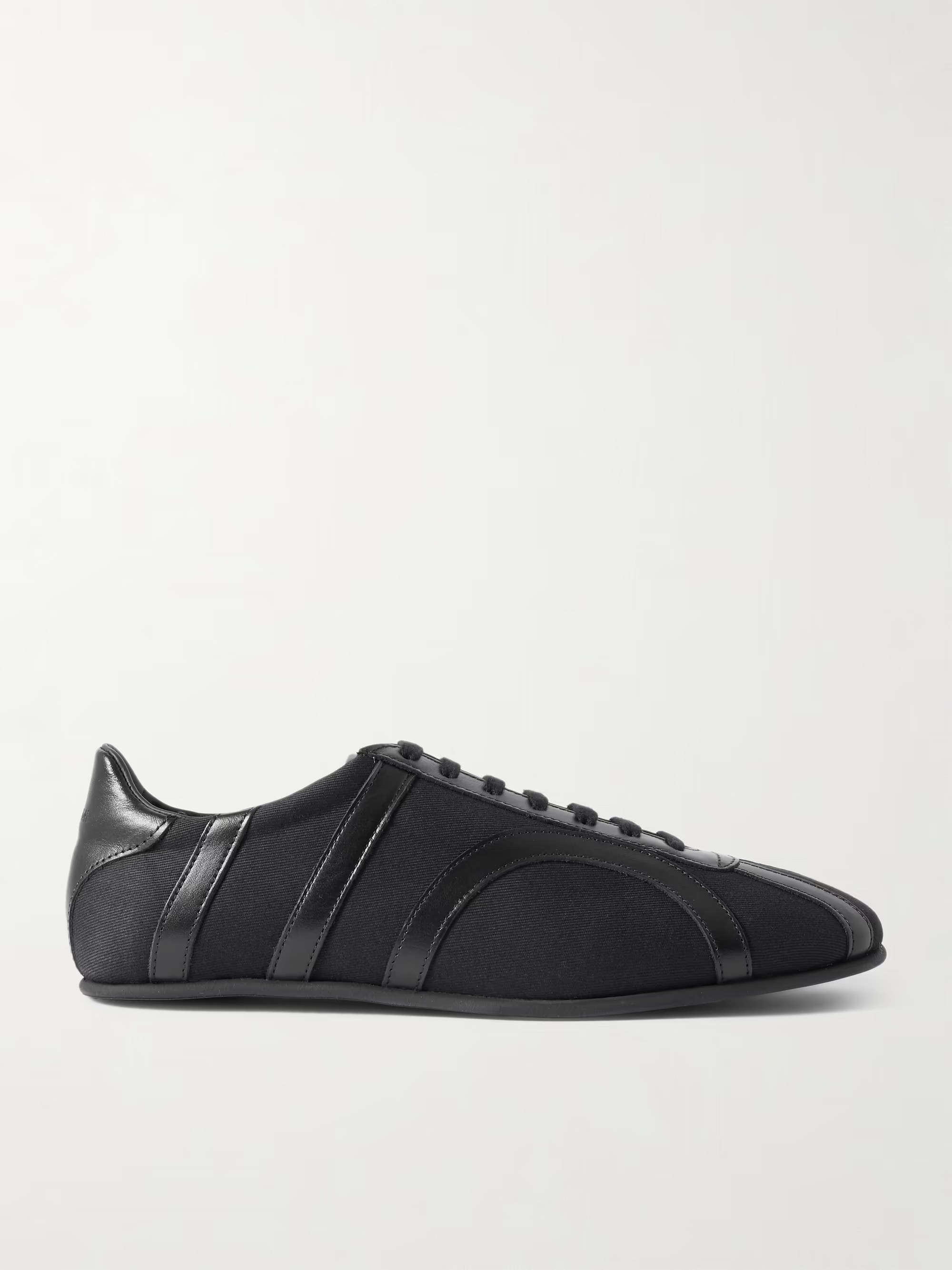 Leather-trimmed cotton-canvas sneakers | NET-A-PORTER (US)