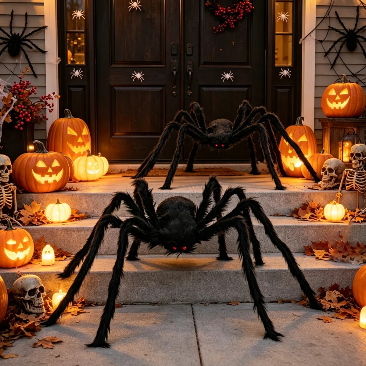 2 Pack 59 Inch Halloween Giant Hairy Spider Decoration for Outdoor Yard Lawn, Scary Large Fake Sp... | Wayfair North America