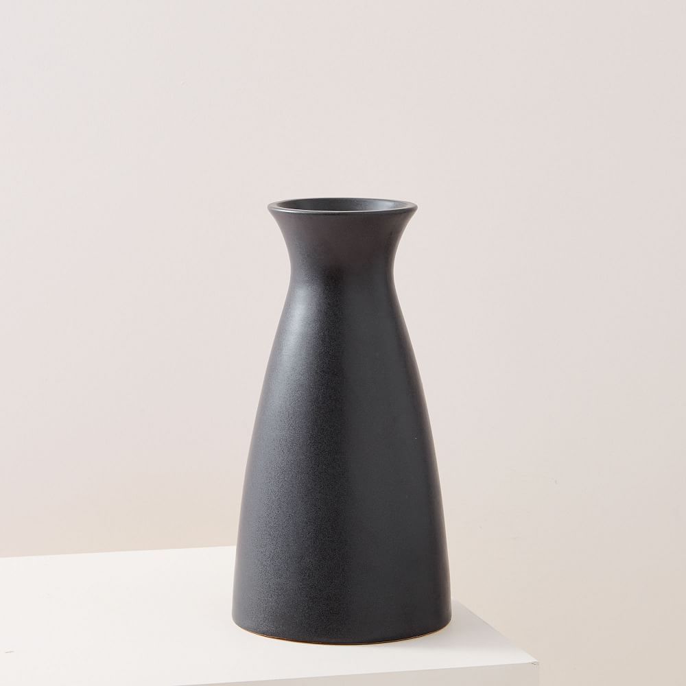 Pure Black Ceramic Vase, Carafe | West Elm (US)