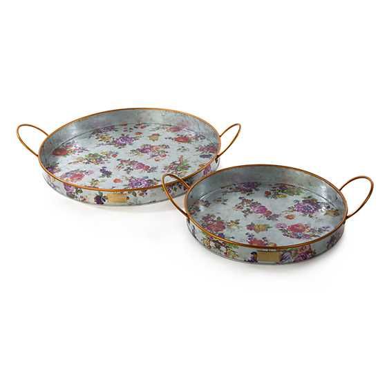 Flower Market Galvanized Outdoor Trays - Set of 2 | MacKenzie-Childs