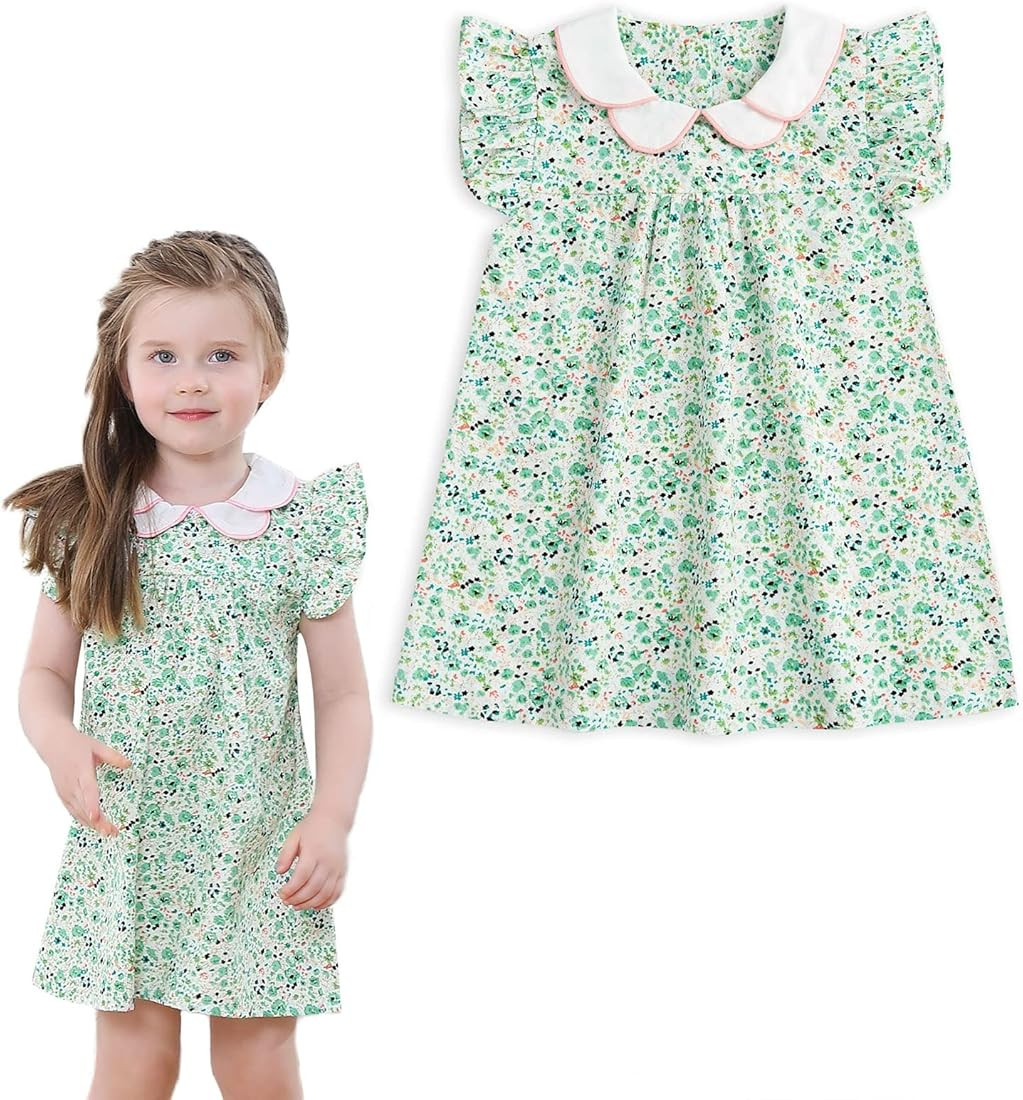 Simplee kids Baby Girls Casual Dress Toddler Smocking Dress Floral Print Sundress for Spring Summ... | Amazon (US)