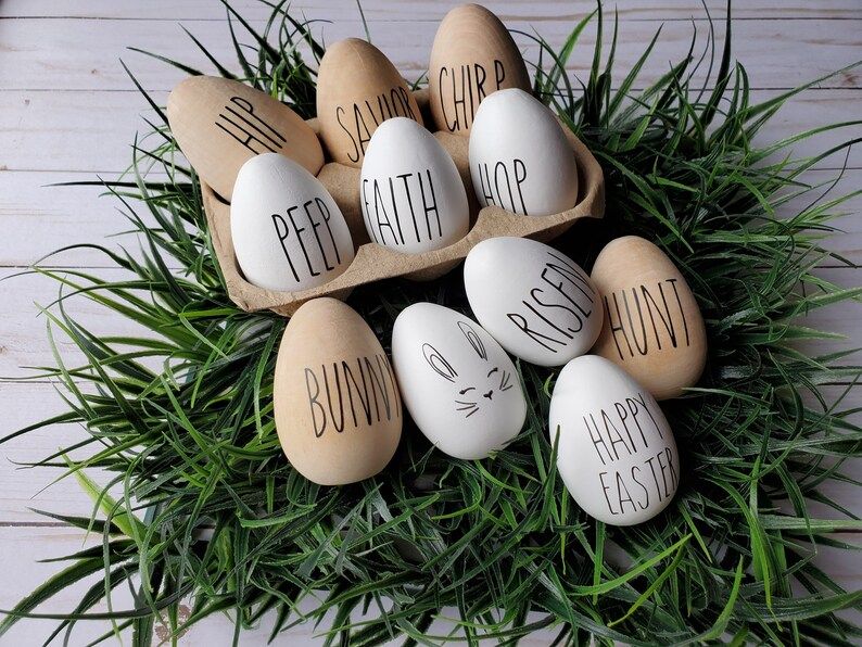 Farmhouse Easter Eggs - Rustic Easter Eggs - Easter Egg Set - Coffee Bar Decor - Kitchen Decor - ... | Etsy (US)
