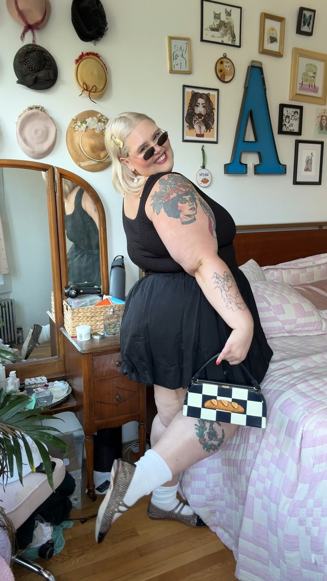 It’s giving Eloise at the Plaza and I’m not mad about that!! I’m literally so obsessed with the bubble skirt trend rn. As a mini skirt hater, something about it makes me feel more comfortable, especially with shorts underneath. 

Wearing:
Printfresh Robe in 4x/5x
Target Bubble Skirt in 3x
Old Navy Tank Top in 4x
Bombas Socks in Large 
Circus Flats in size 12
Vintage Bag

#LTKPlusSize #LTKFindsUnder50