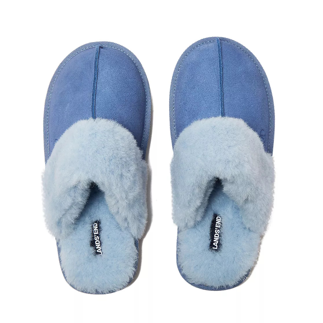Women's Suede Furry Lined Indoor Outdoor Slippers | Lands' End (US)
