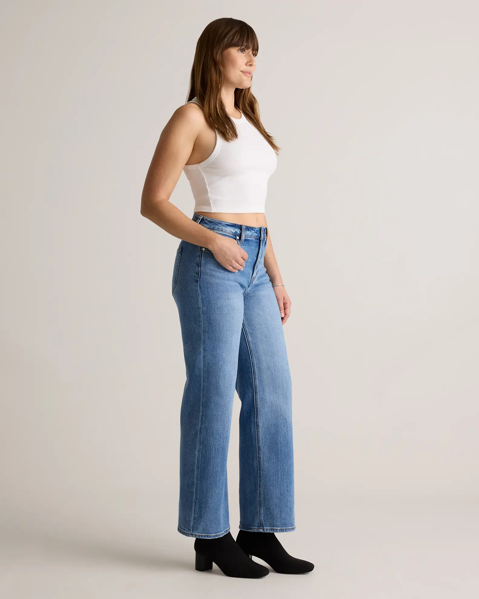 Bella Stretch Relaxed Straight Jeans | Quince