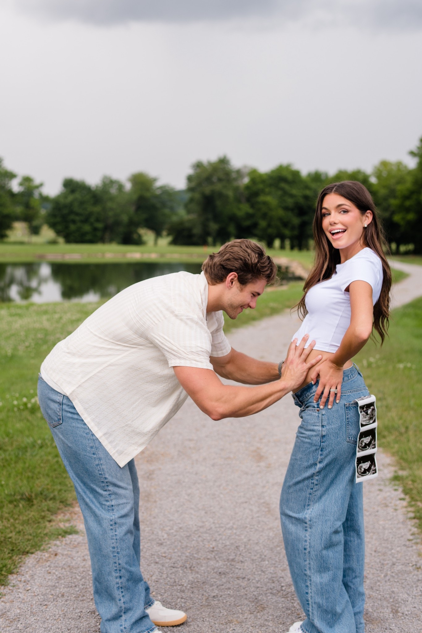 Both of our fits are linked from Abercrombie 💗🩵