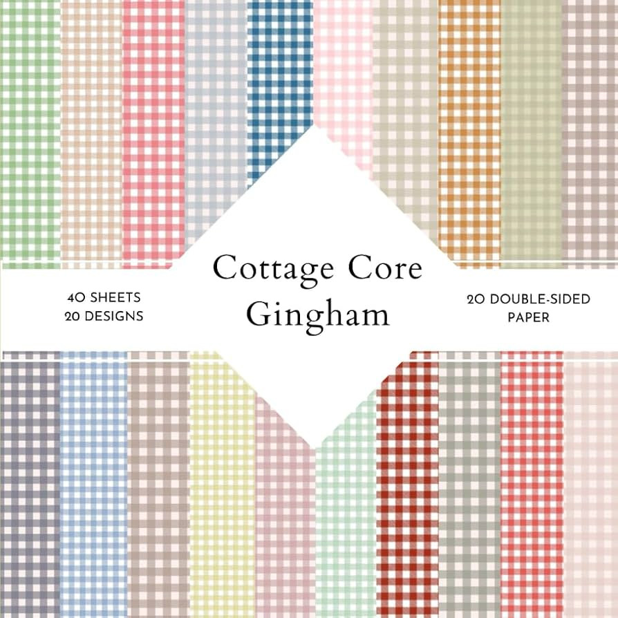 Cottage Core Gingham Scrapbook Paper: | Cottage Core Gingham Craft Paper | 8.5 x 8.5 inch | Cotta... | Amazon (US)