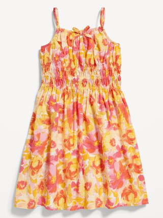 Sleeveless Tie-Front Smocked Floral Dress for Toddler Girls | Old Navy (US)
