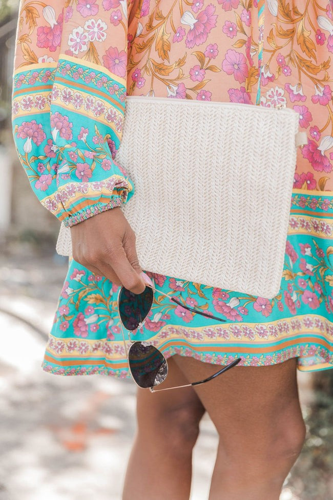 Path To The Tropics Straw Ivory Clutch FINAL SALE | Pink Lily