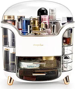 Yarlung Makeup Storage Box Organizer with Dustproof Lid and Drawers, Clear Cosmetics Skincare Dis... | Amazon (US)