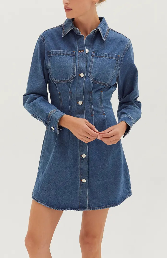 CRESCENT Denim Corset Waist Mini Dress | Nordstrom | Nordstrom