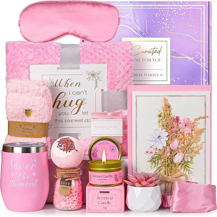 Self Care Gifts for Women: 11pcs Get Well Soon Gifts Basket, Rose Relaxing Care Package After Sur... | Amazon (US)