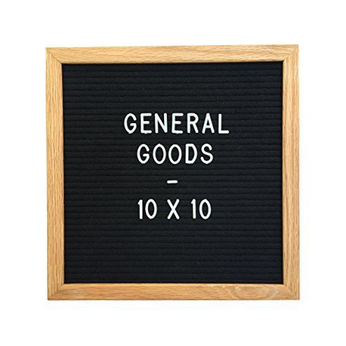 Changeable Letter Board & Letter Set with Oak Frame, Black Felt, 10X10 inches | Amazon (US)