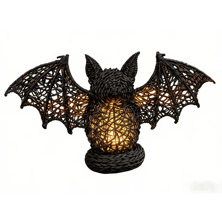 Seagrass & Metal Rattan Lit Bat Decoration | Handmade Spooky Rattan Bat Decor for Porch & Indoor ... | Walmart (US)