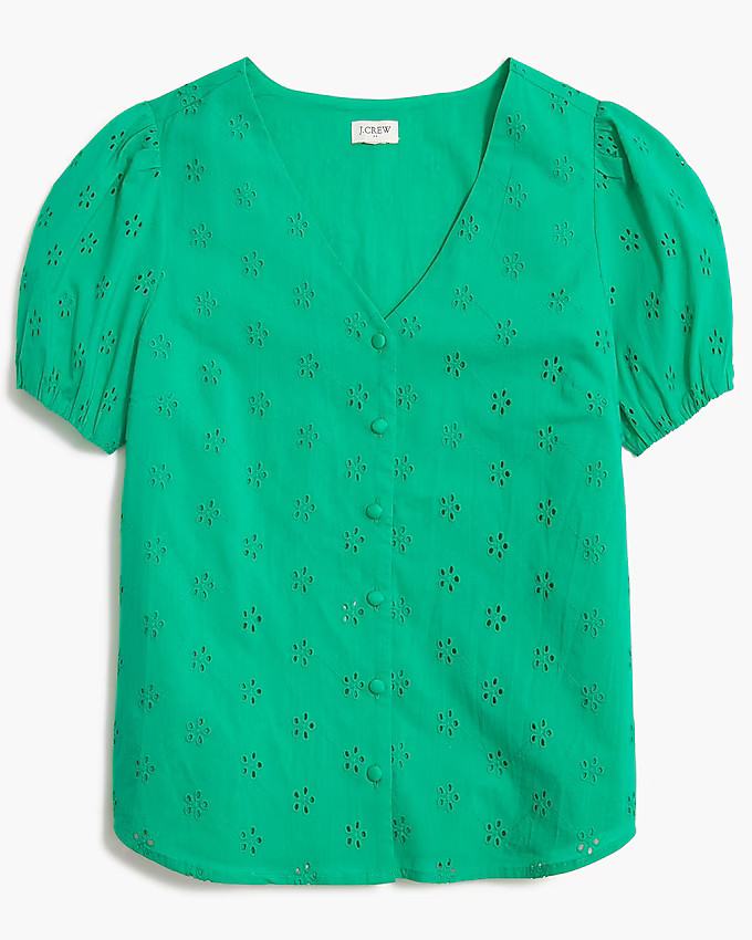 Eyelet button-front shirt | J.Crew Factory