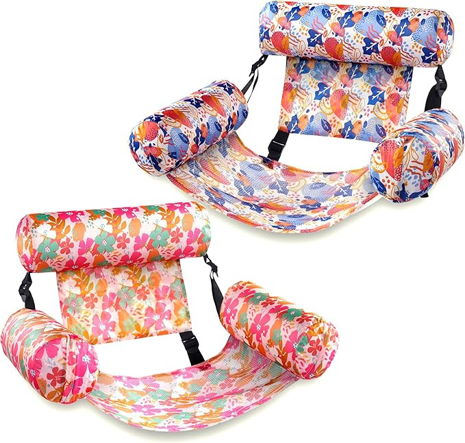 Sloosh Pool Floats Chairs Adult, 2 Packs Inflatable Pool Lounge Chairs,Blow up Pool Noodles Float... | Amazon (US)