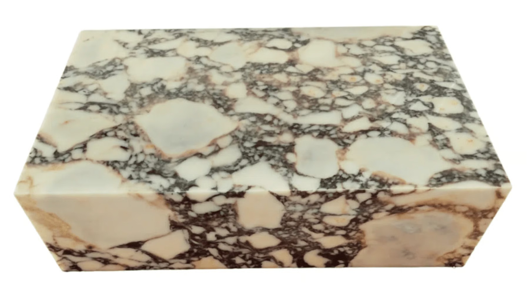 Genuine Marble Block Coffee Table, Matte - Calacatta Viola Marble | Wayfair North America