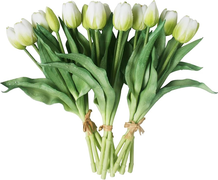 15pcs Artificial Tulips Flowers, Fake Tulips Real Touch, Faux Latex Bouquets, for Party Wedding H... | Amazon (US)