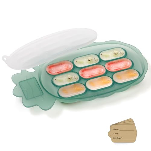 Haakaa Freezer Tray - Breast Milk Teething - Baby Fruit Food Feeder Teether Tray - Baby Popsicle Mold Food Maker - Ice Cube Tray - BPA Free Silicone - Pea Green | Amazon (US)