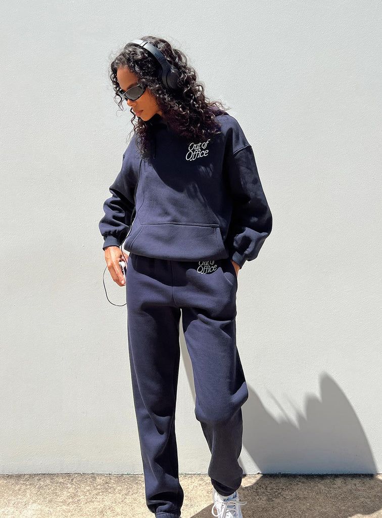 Out Of Office Tracksuit Pants Navy | Princess Polly US