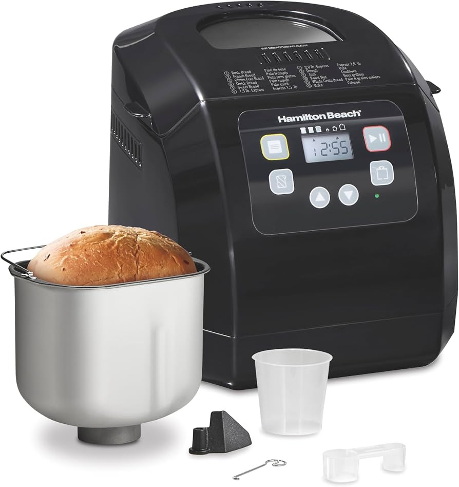Hamilton Beach Bread Maker Machine, Digital, Programmable, 12 Settings + Gluten Free, Dishwasher ... | Amazon (US)