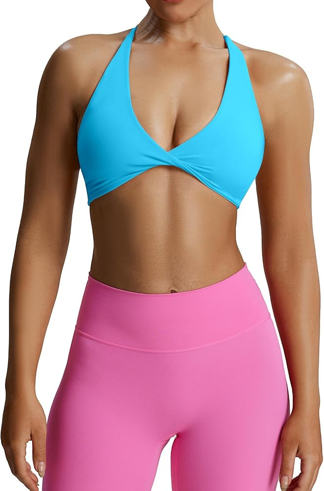 Aoxjox Women's Workout Sports Bras Fitness Sienna Low Impact Bra Yoga Crop Tank | Amazon (US)