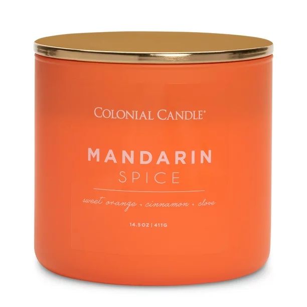 Colonial Candle Mandarin Spice 14.5oz 3 Wick Candle, Orange | Walmart (US)